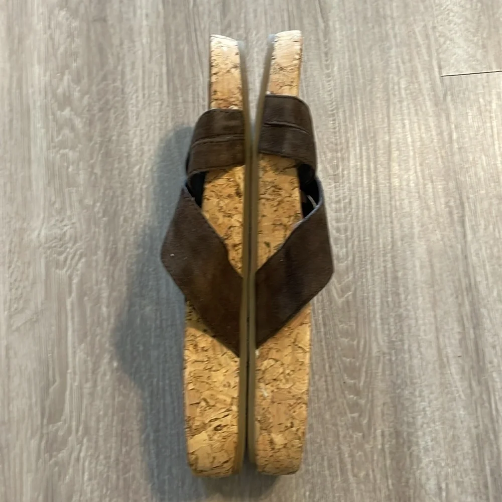 Eddie Bauer Women’s Slide Sandals Size 7 Brown Leather Granola Girl Bohemian